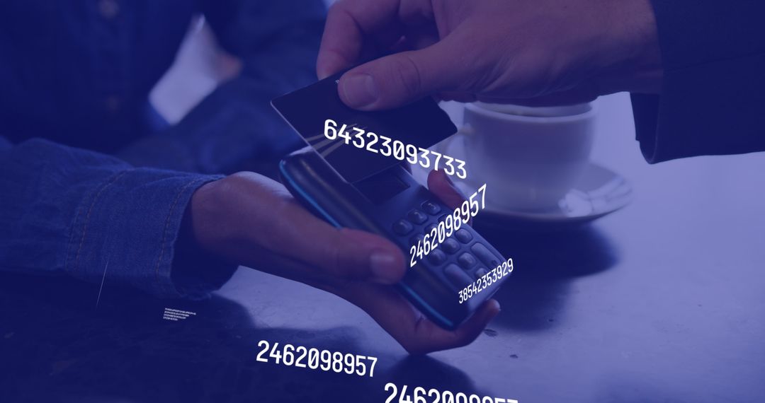 Contactless Payment Concept with Digital Interface Overlay