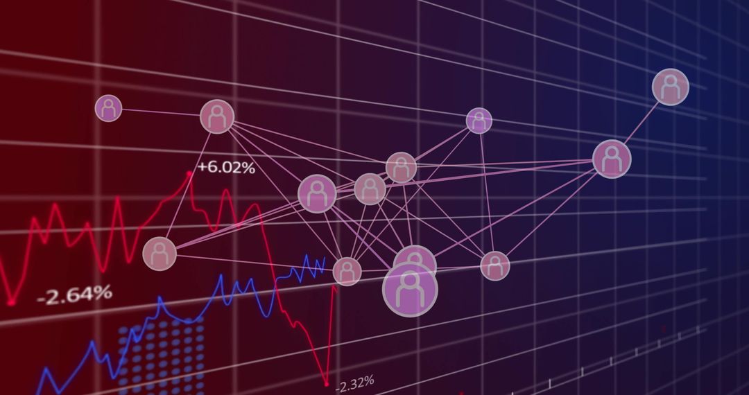 Network of Connections and Financial Data on Graph