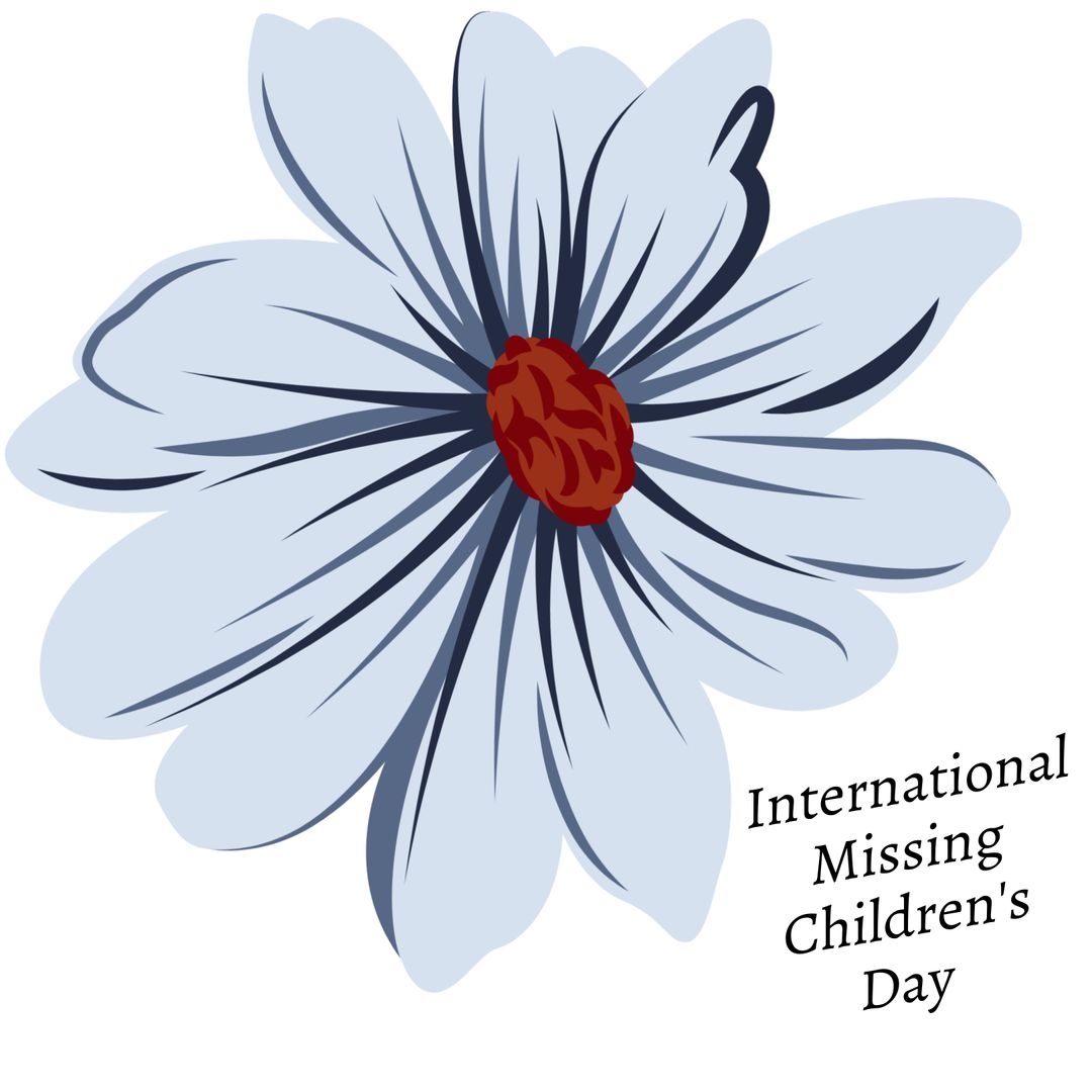 Illustration of Blue Flower for International Missing Children's Day