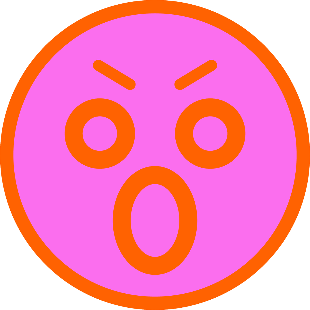 Surprised Emoji on Transparent Background in Pop Art Style