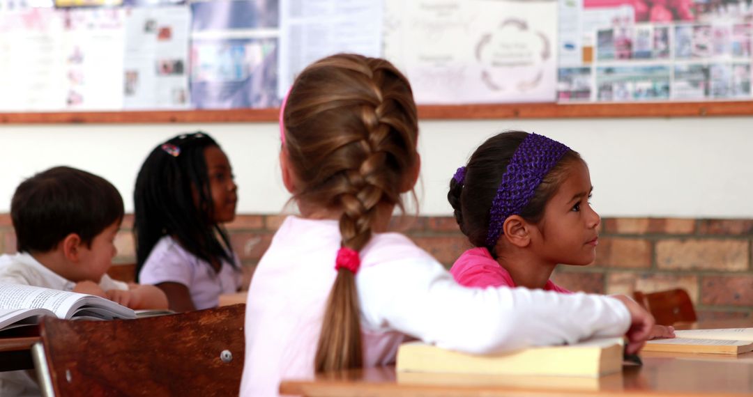 Diverse Group of Students Engaged in Classroom Discussion