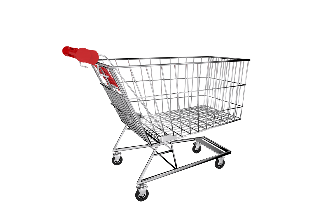 Red and Silver Shopping Cart on Transparent Background - Download Free Stock Images Pikwizard.com