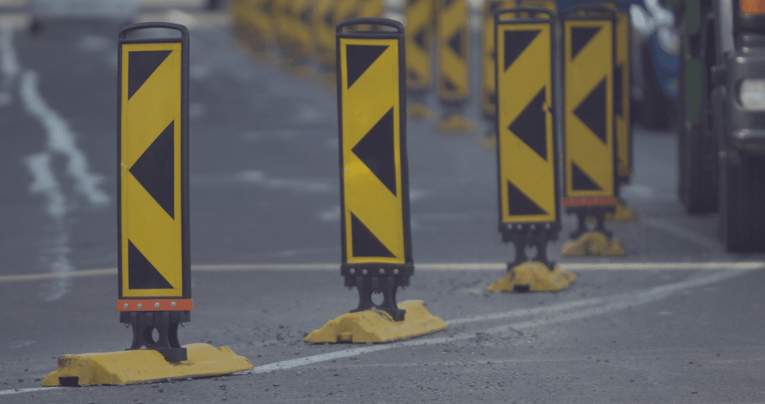 Transparent Traffic Cones Vector Illustration on Road