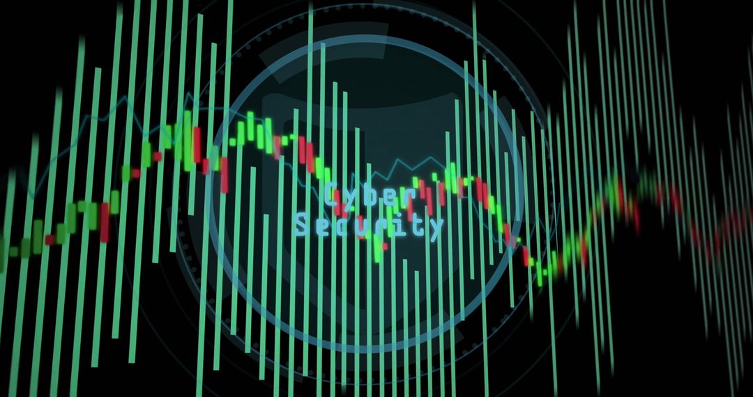 Cybersecurity with Candlestick Chart and Digital Interface