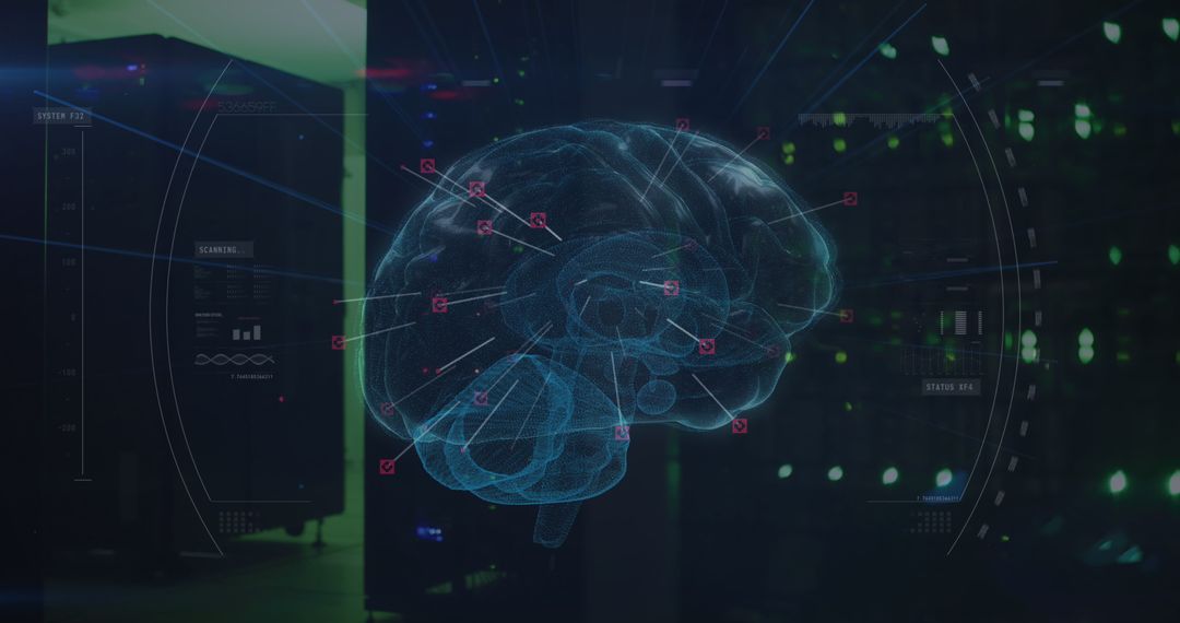 Digital Brain Networking in Futuristic Server Room