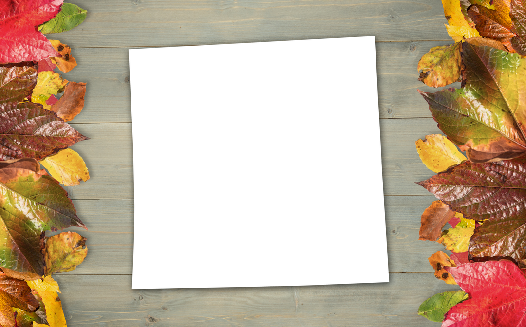 Transparent Autumn Leaves Photo Frame on Wooden Background - Download Free Stock Images Pikwizard.com