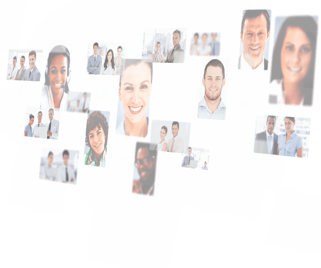 Smiling Diverse Business Professionals on Transparent Background