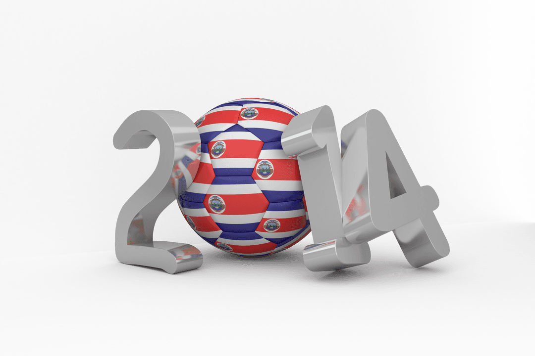 Transparent Numbers Encircling Costa Rica Soccer Ball 2014 Design