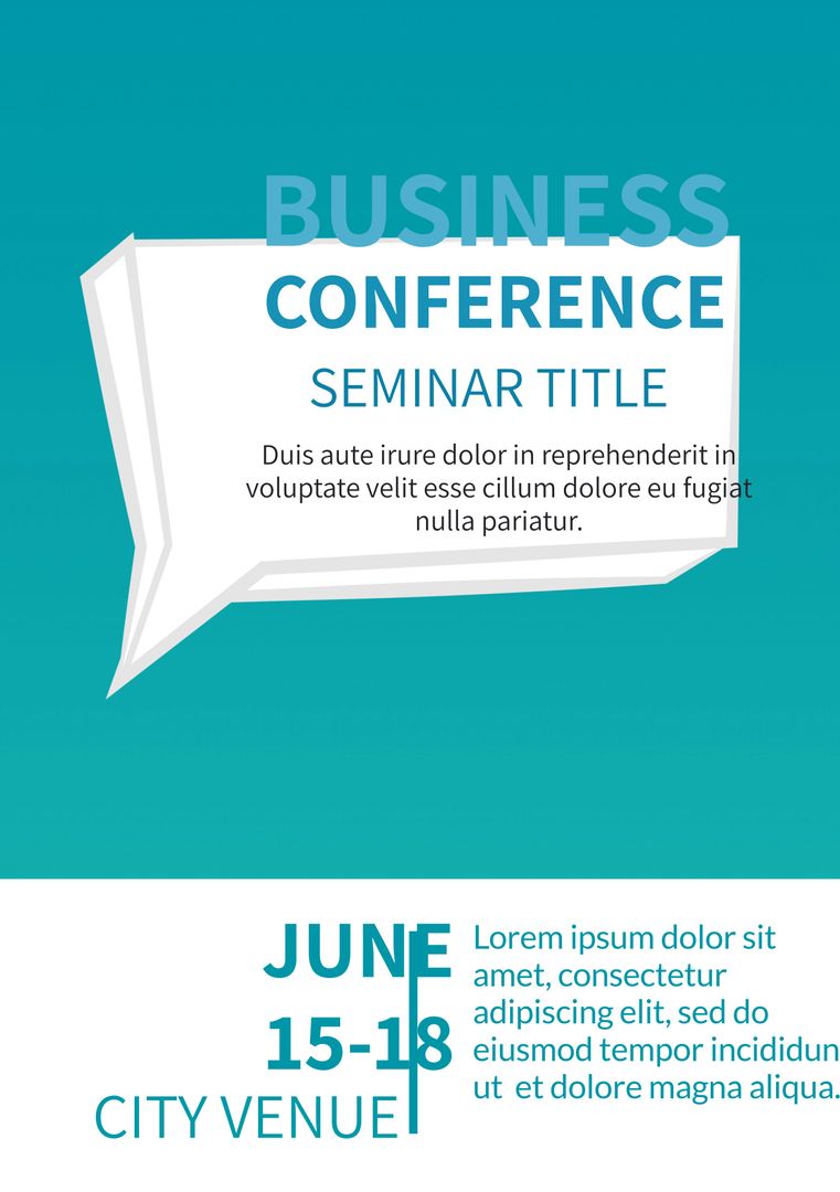 Speech Bubble Design Conference Poster - Download Free Stock Templates Pikwizard.com