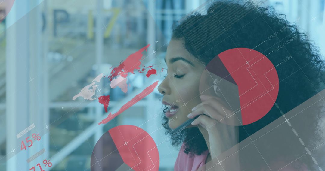 Businesswoman Communicating in Tech-Driven Environment