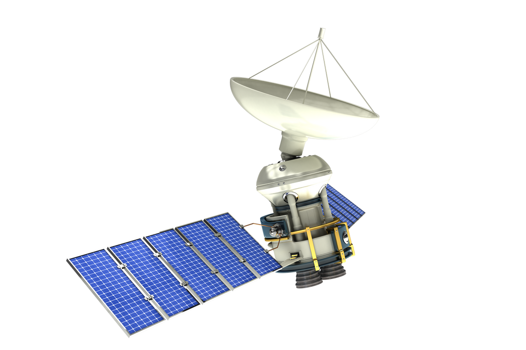 Transparent Illustration of Solar Powered Satellite with Antenna - Download Free Stock Images Pikwizard.com