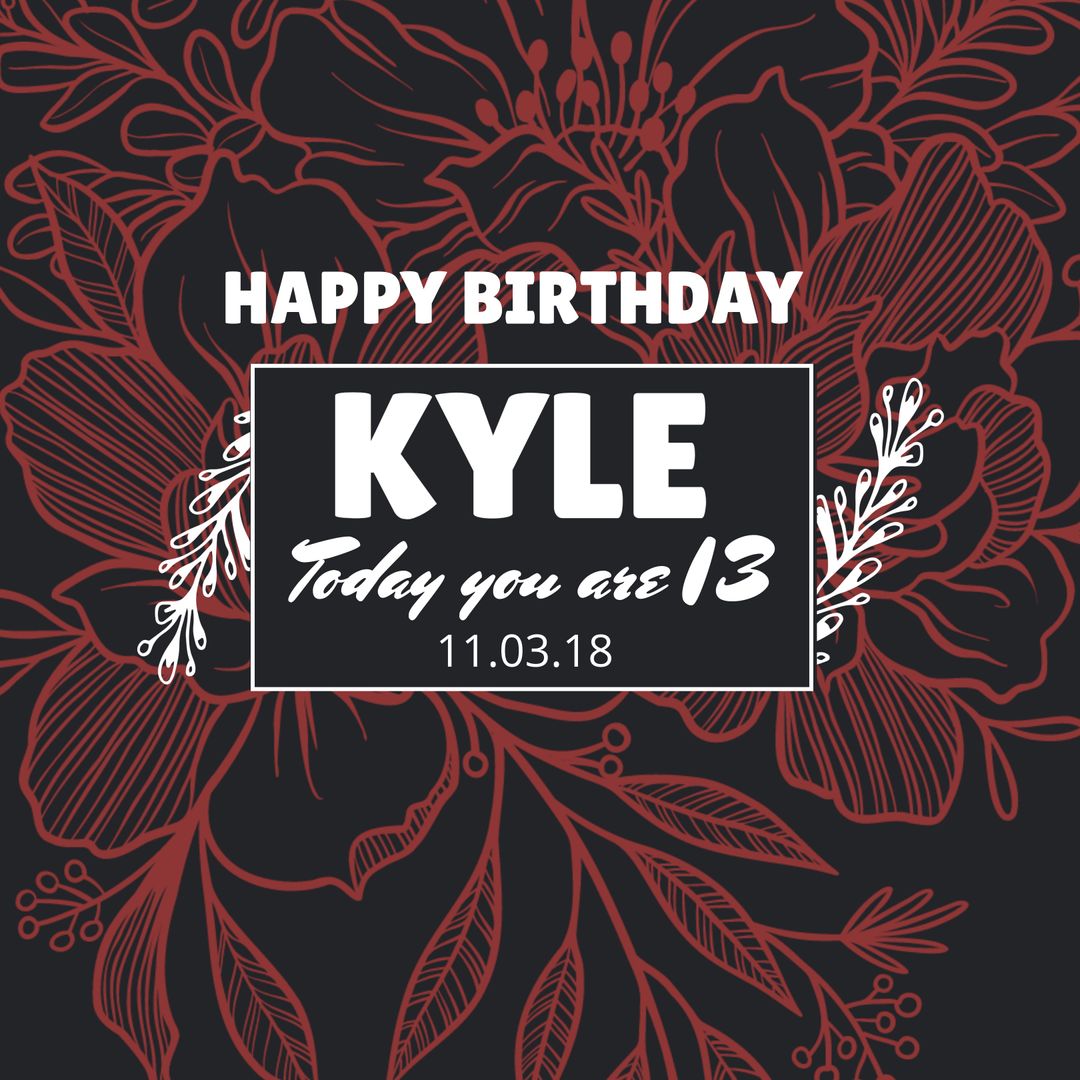 Elegant Floral Template for Thirteenth Birthday Celebration