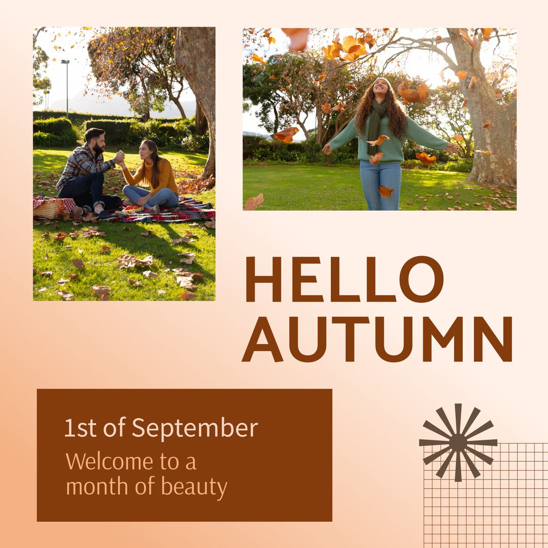 Joyful Moments Embracing Autumn Bliss in Park