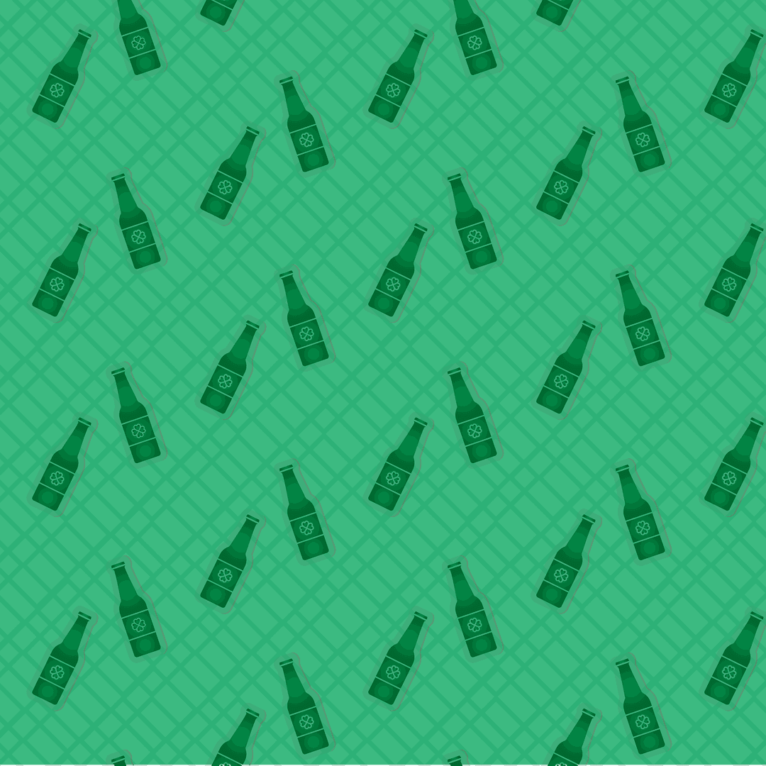 Green Transparent Bottle Pattern on Vibrant Transparent Background