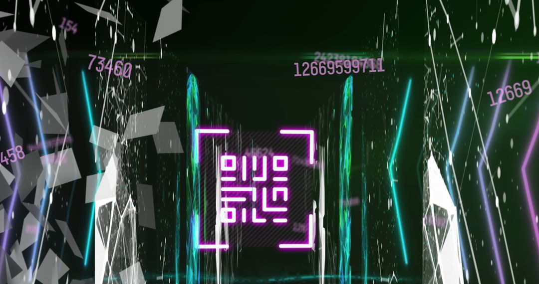 Futuristic Data Processing with QR Code and Digital Interface - Free Images, Stock Photos and Pictures on Pikwizard.com