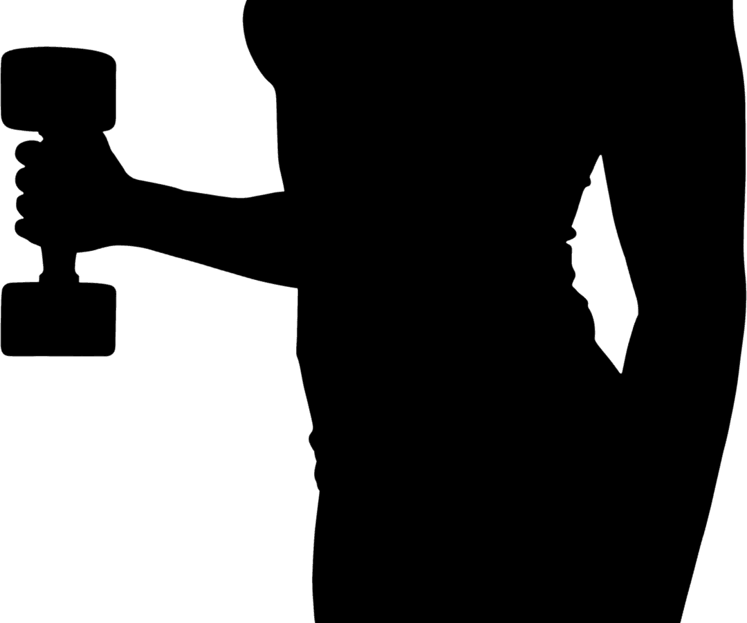 Silhouette Woman Lifting Weights Transparent PNG