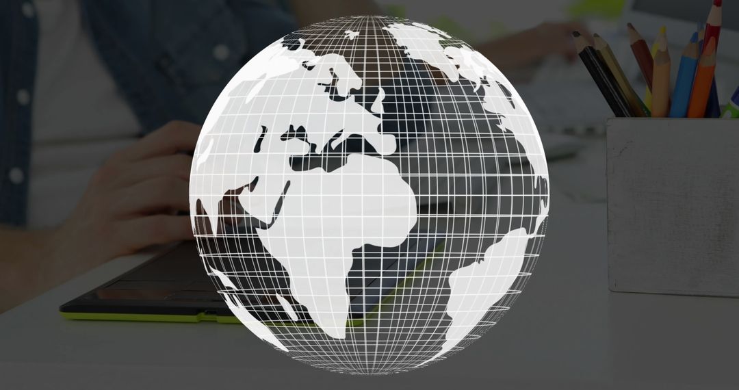 Digital Innovation with Global Collaboration Concept at Workspace