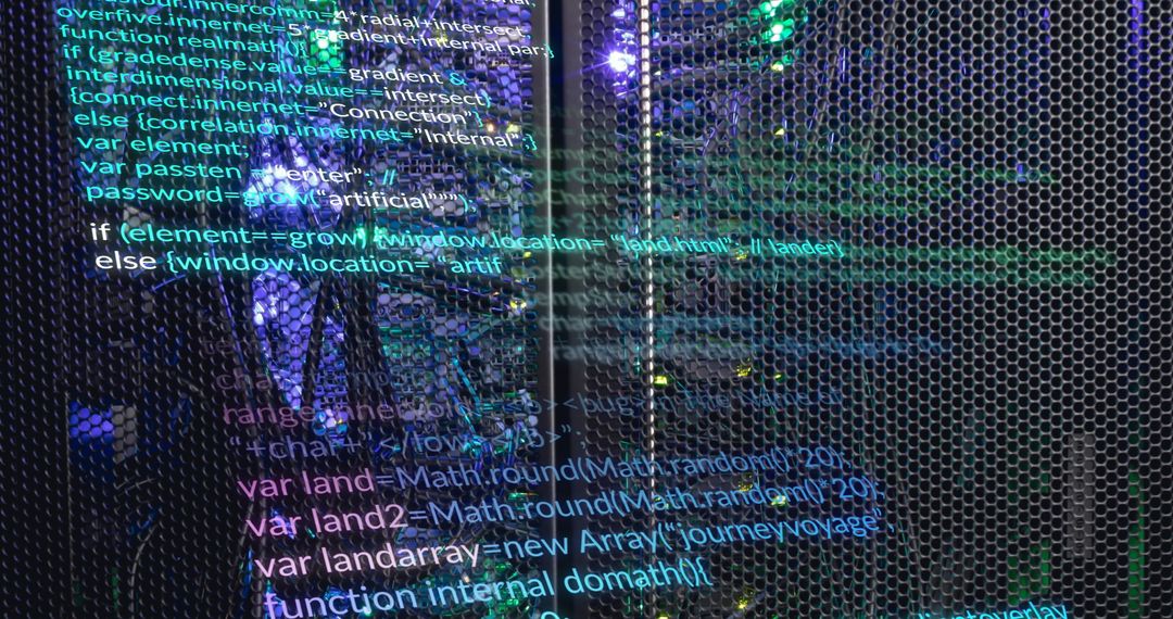 digital code over network data servers in tech environment - Free Images, Stock Photos and Pictures on Pikwizard.com