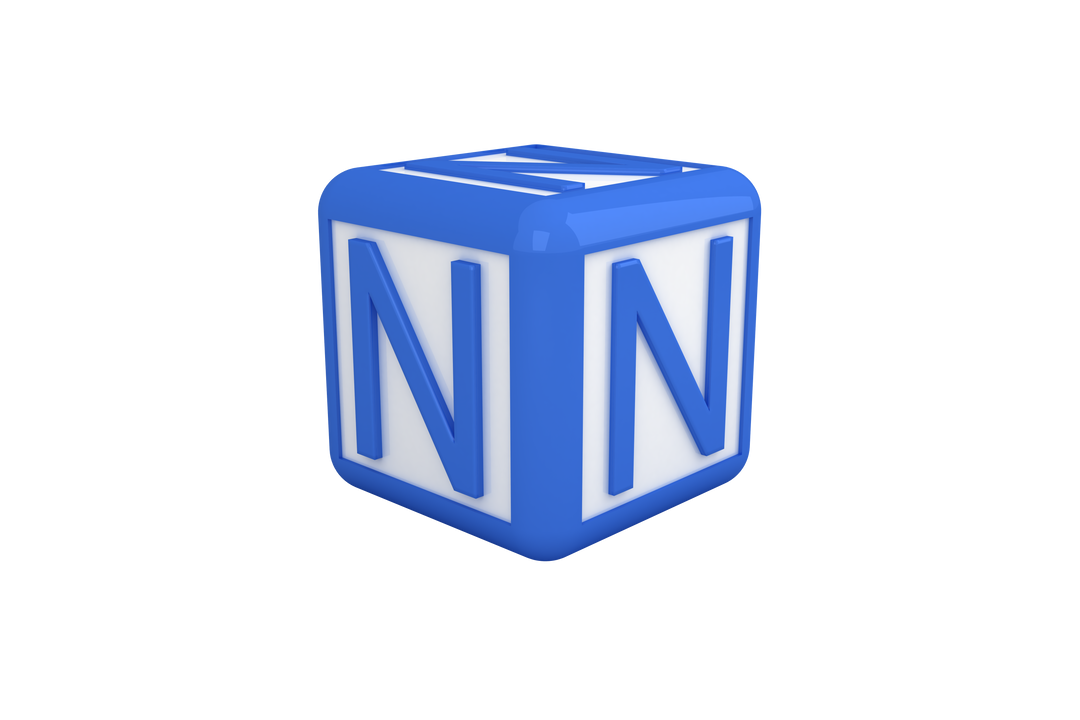 Blue Cube with Letter 'N' on Transparent Background for Digital Communication - Download Free Stock Images Pikwizard.com