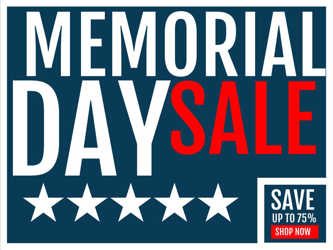 Bold Memorial Day Sale Banner with Patriotic Design
