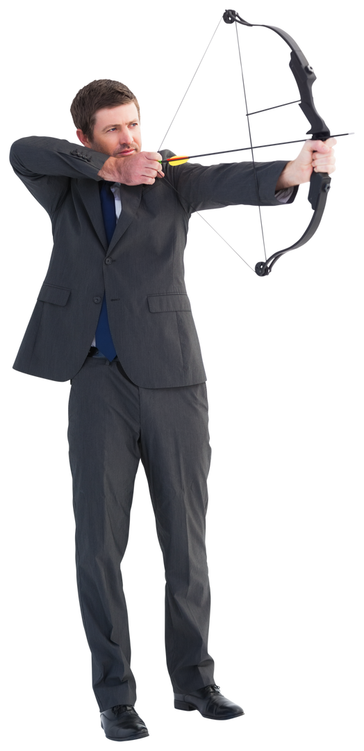 Transparent Businessman Shooting Bow and Arrow Isolated on White Background - Download Free Stock Images Pikwizard.com