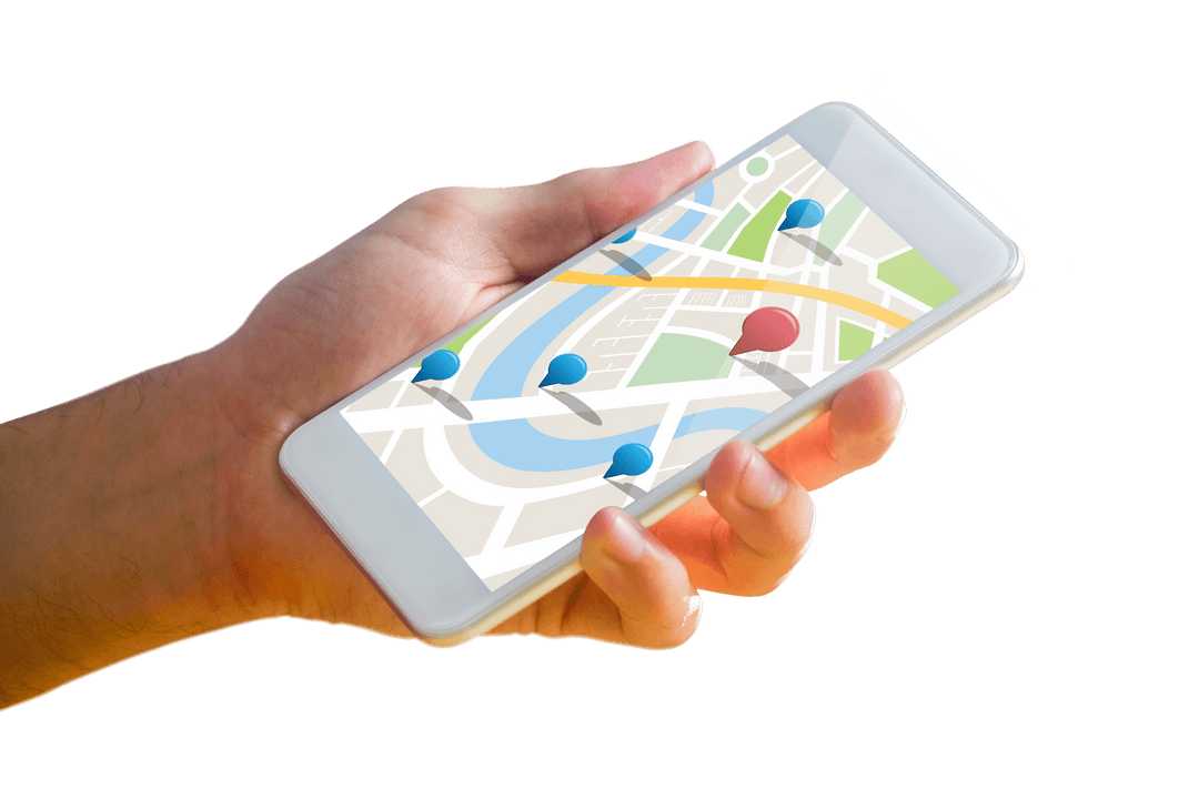 Transparent Phone Showing Map Navigation - Download Free Stock Images Pikwizard.com