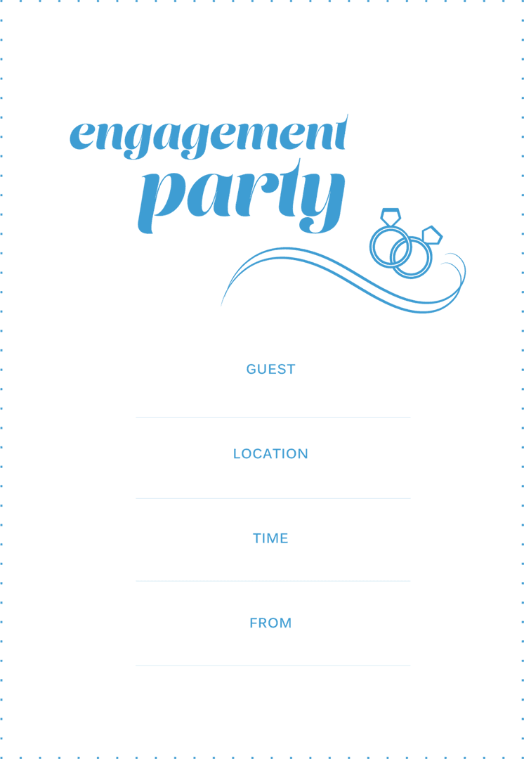 Engagement Party Invitation Template on Transparent Background