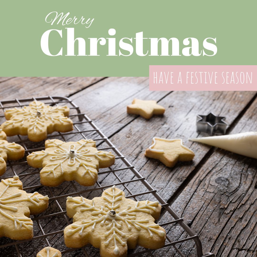 Rustic Christmas Cookies with Holiday Greeting Card