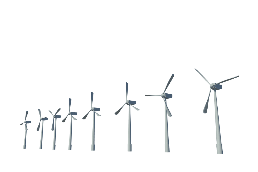 Transparent Windmill Illustration for Wind Energy Concepts