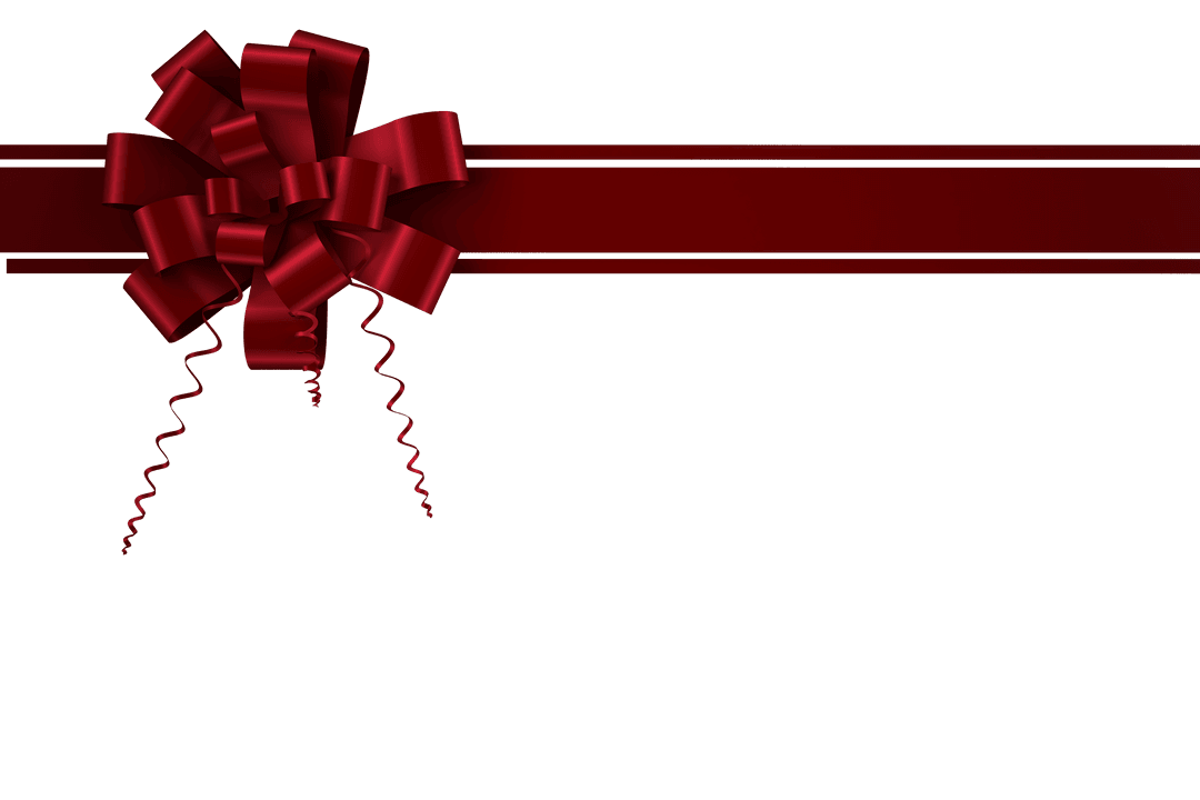 Transparent Red Christmas Bow with Festive Ribbon Divider