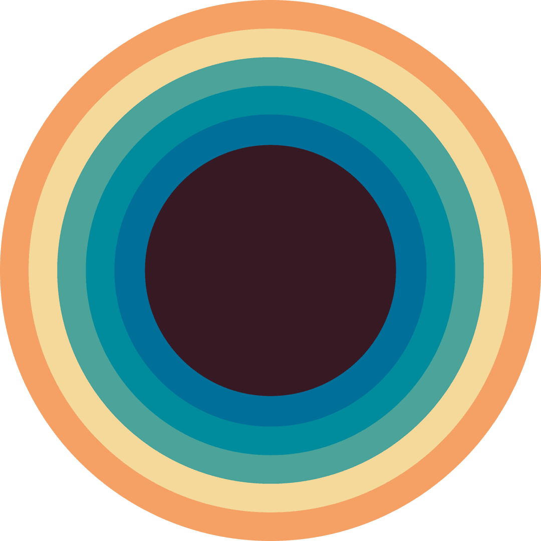 Colorful Concentric Circles with Transparent Center on Artistic Background