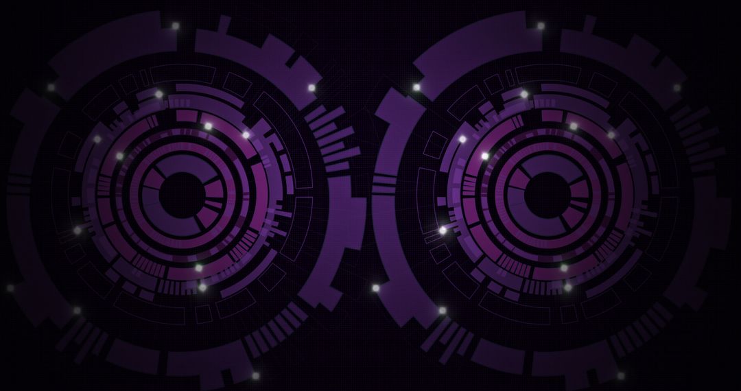 Futuristic Technology Digital Interface with Moving Circles