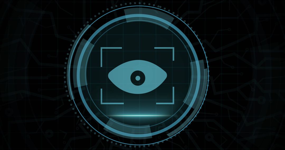 Cyber Security Eye Icon with Digital Focus