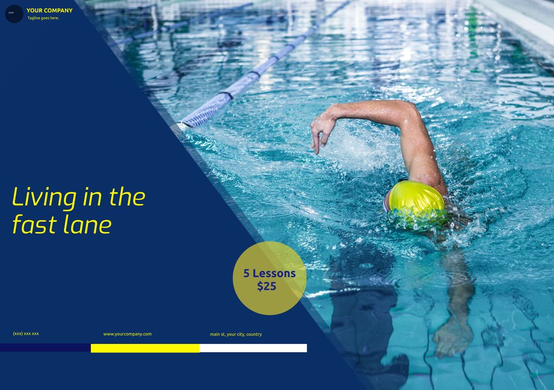 Dynamic Swimmer in Motion Promoting Fitness Courses