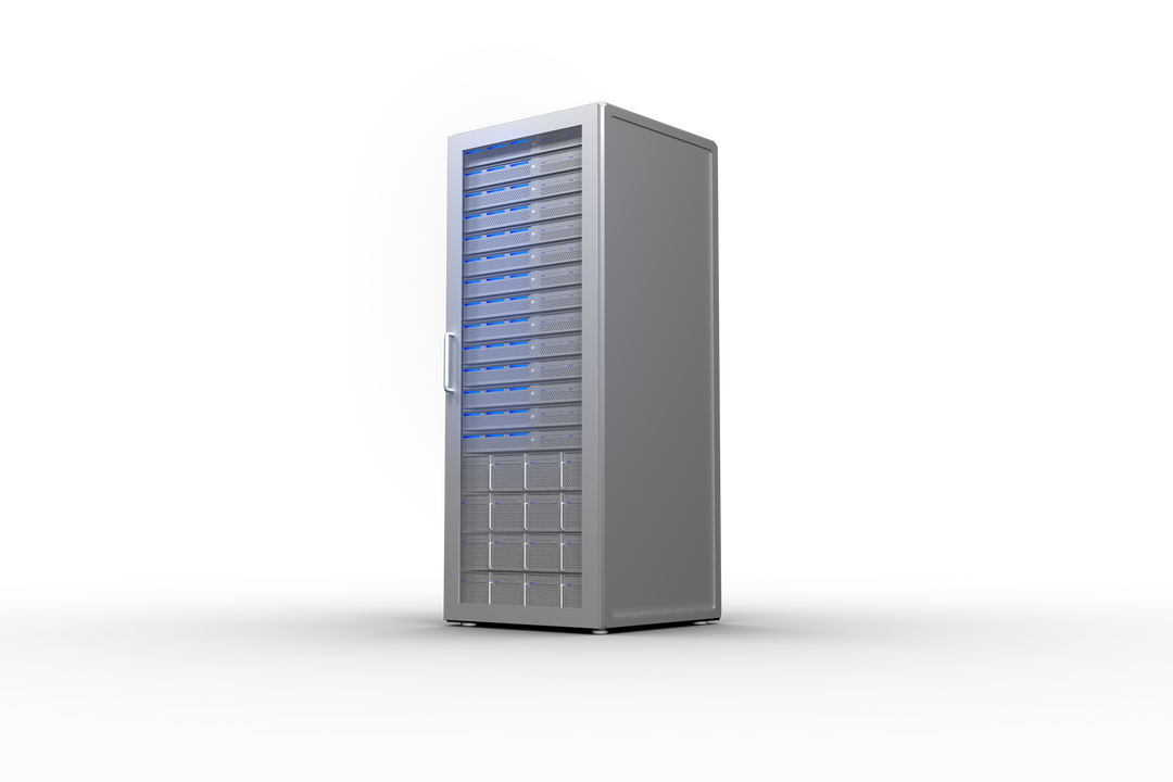 Transparent Vector Illustration of Gray Server Cabinet for IT and Data Storage - Download Free Stock Images Pikwizard.com