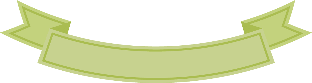 Green Curved Banner on Transparent Background