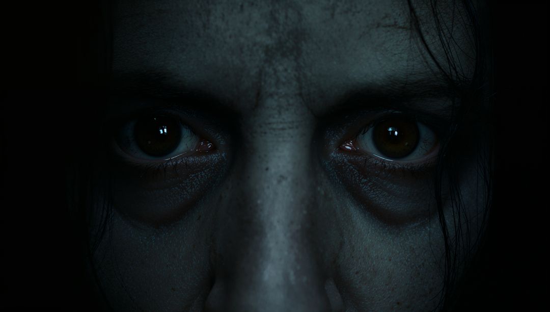 Close-Up Contemplation: Shadow and Light Interplay in Moody Portrait