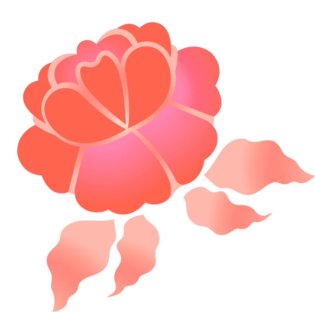 Transparent Coral Pink Flower Vector Art
