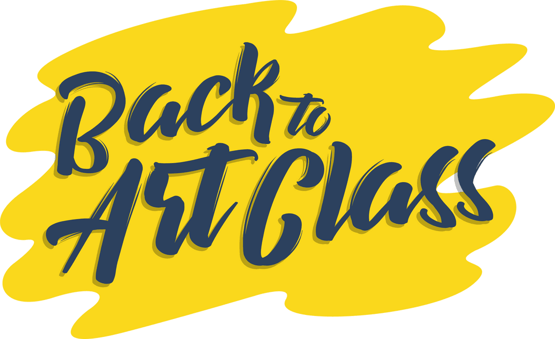 Back to Art Class Creative Typography on Transparent Background