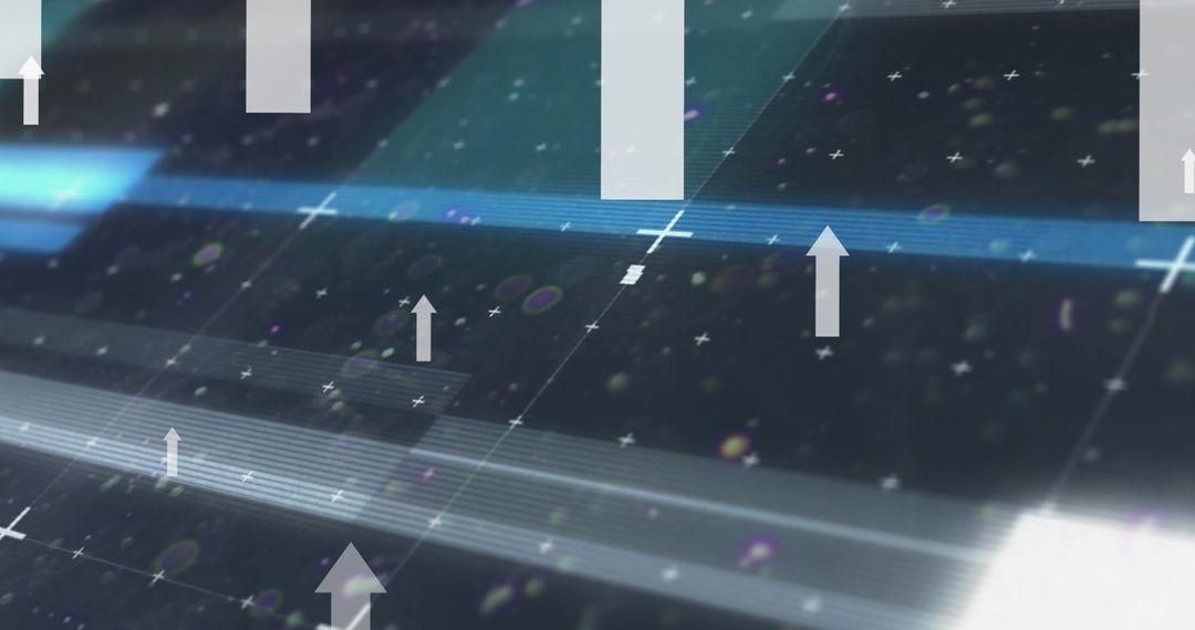 Upward Arrows on Futuristic Digital Technology Background