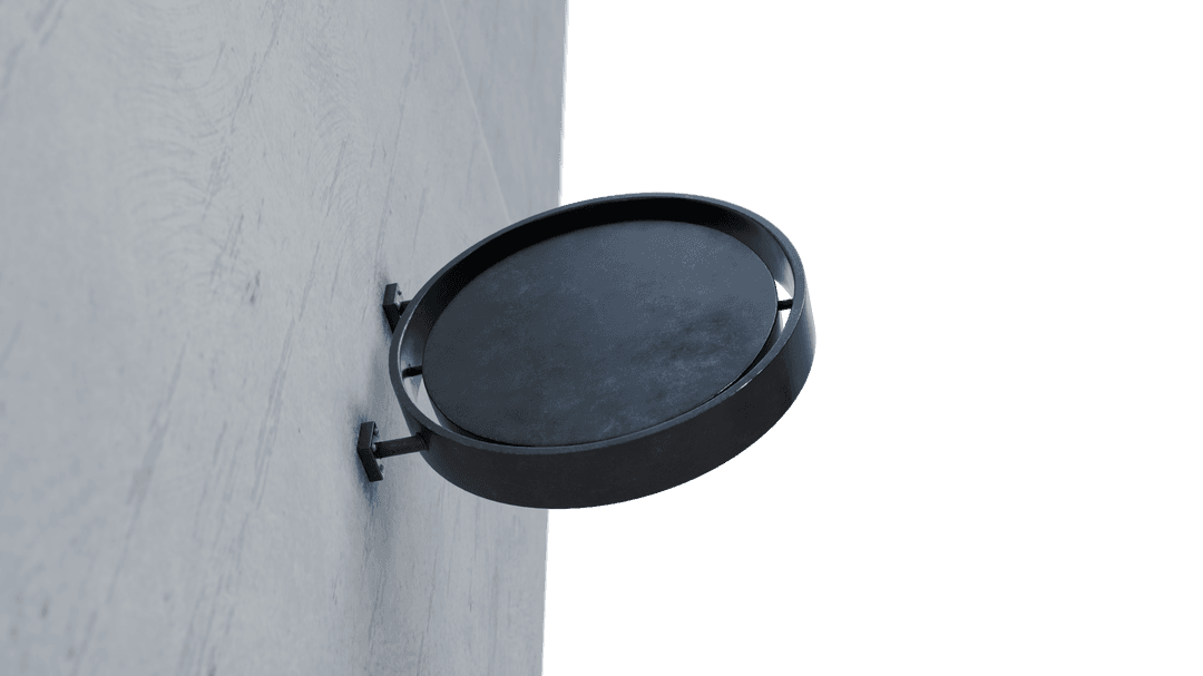 Transparent Round Wall Sign with Copy Space on Transparent Background