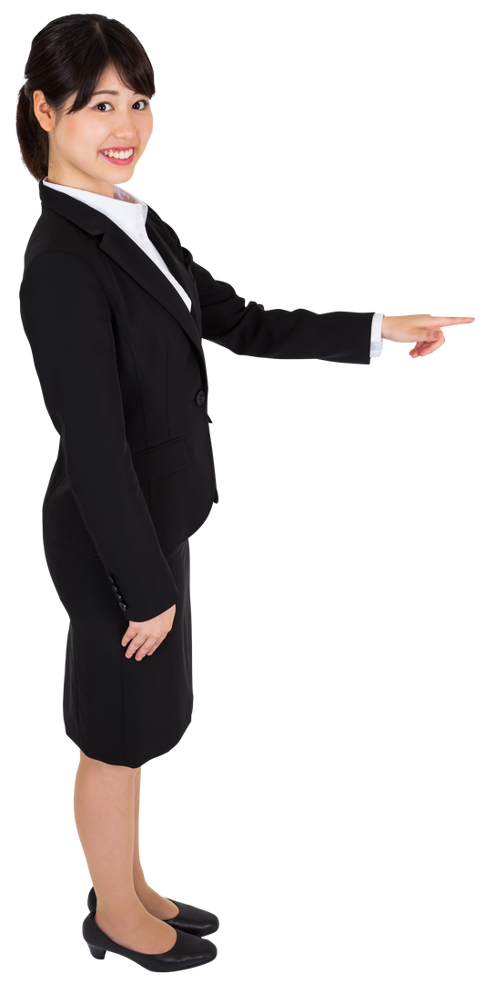 Asian Businesswoman Pointing on Transparent Background Isolated - Download Free Stock Images Pikwizard.com