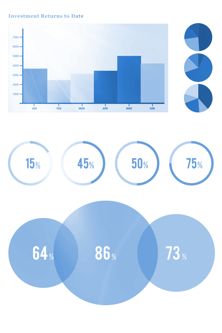 Transparent Chart Diagrams Illustrating Economic Trends