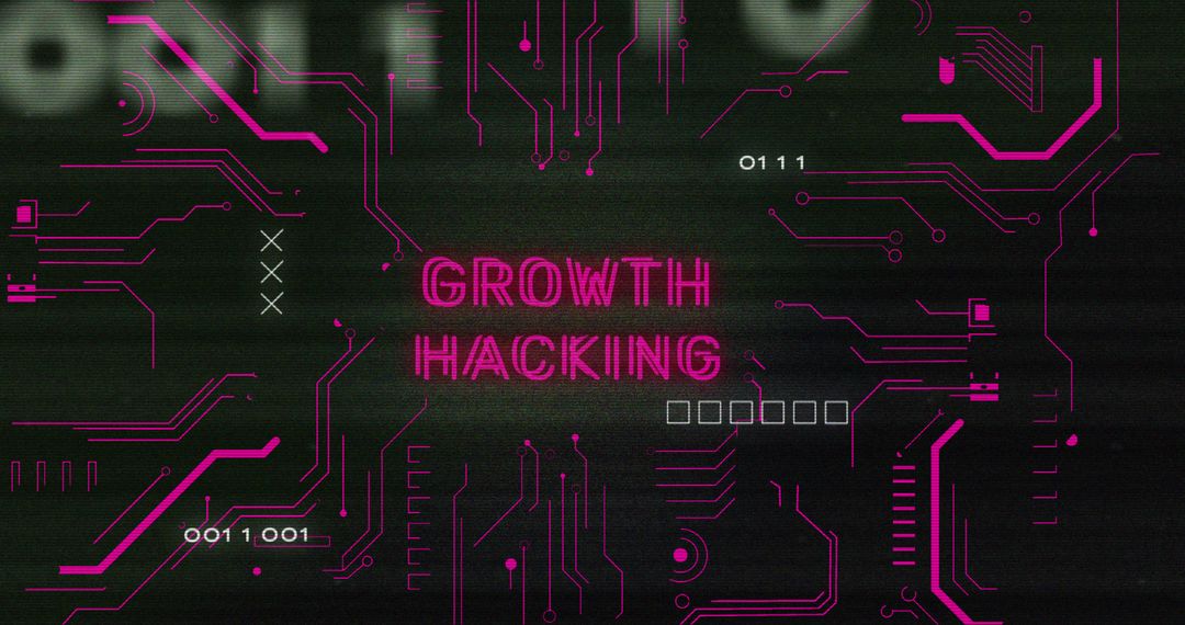 Digital Growth Hacking Concept with Futuristic Circuitry