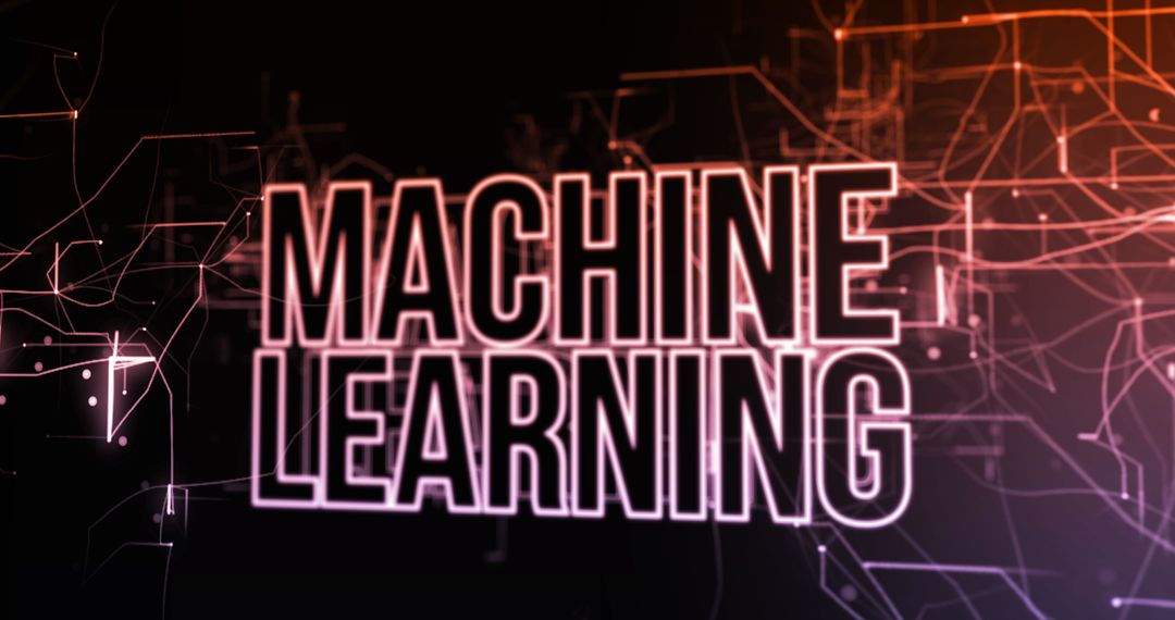 Machine Learning Concept with Digital Interface on Abstract Background