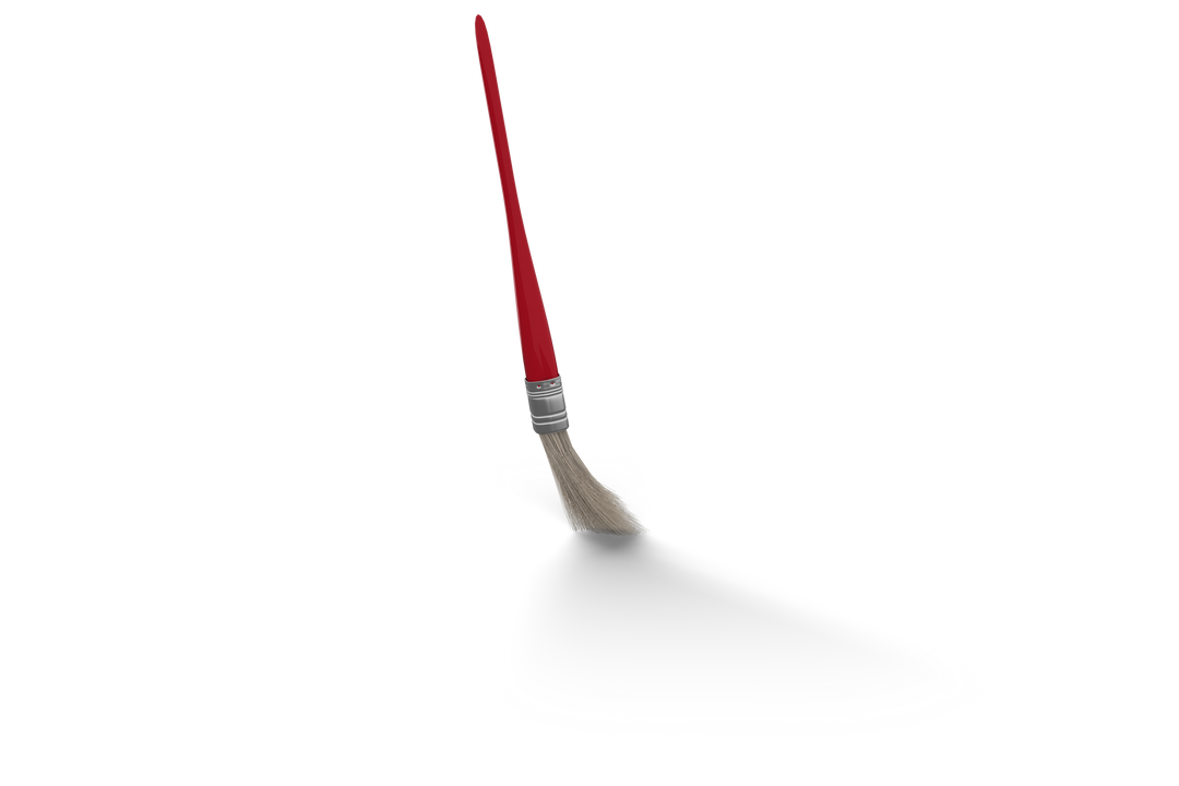 Transparent Vector Image of Red Paintbrush with Wooden Handled Art Tool - Download Free Stock Images Pikwizard.com