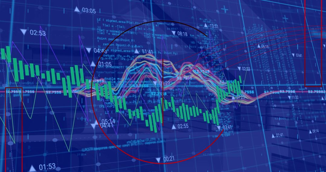Digital Financial Data in Blue Theme Showing Analysis Concepts
