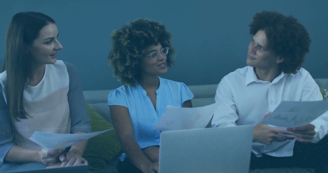 Diverse Business Team Collaborating with Financial Data