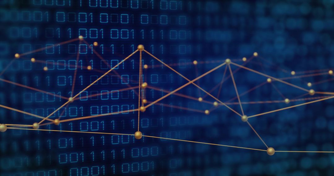 Interconnected Network Graph Over Binary Background
