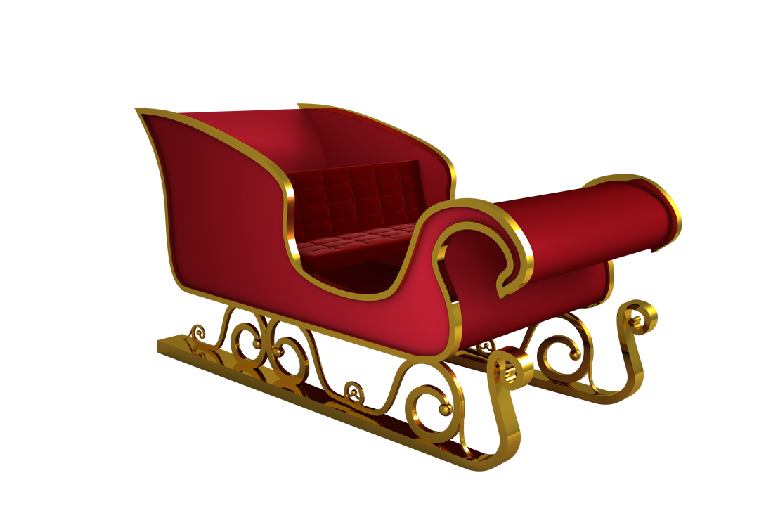 Transparent Red and Gold Santa Sleigh for Christmas Decorations - Download Free Stock Images Pikwizard.com